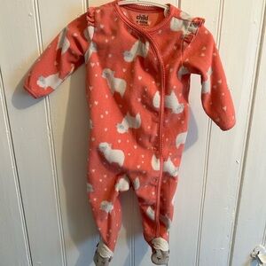 Child of Mine carters 3/6m Pink sheep fleece button up sleeper